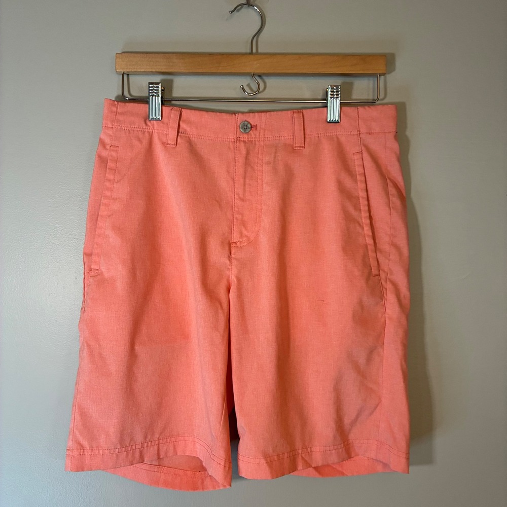 Nicklaus Golden Bear Mens Golf Shorts Size 30 Coral Pink Recycled Stretch TA299